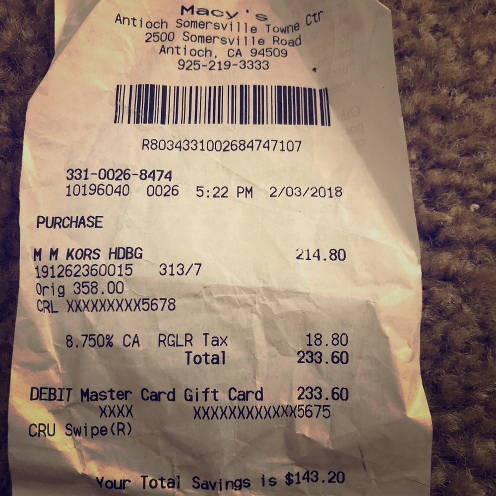 Authentic Gold Michael Kors bag